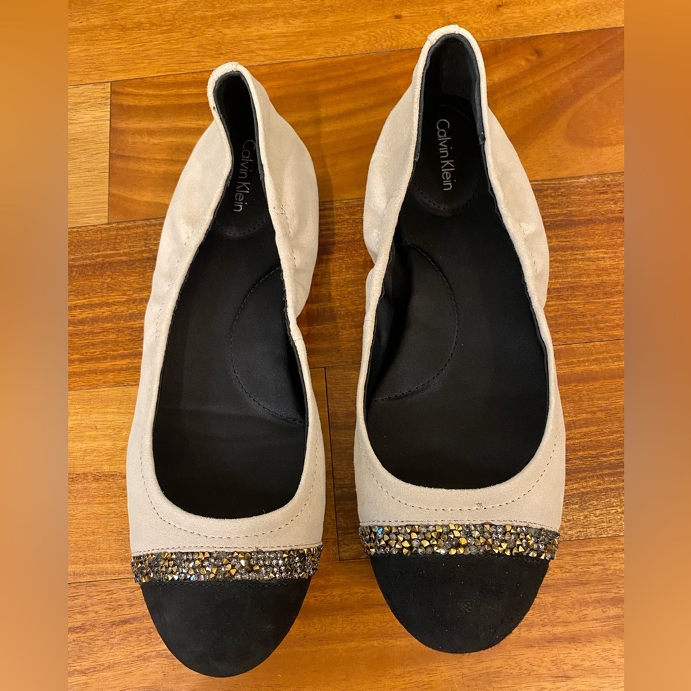 Calvin Klein Kids Beige and Black Dress Shoes